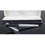 Parker fountain pen, in engine turned stainless steel, in the Parker box