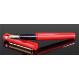 Osmiroid italic fountain pen, red with gold colour band