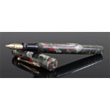 R H Macy & Co fountain pen, in a grey and red marble effect