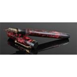 Parker fountain pen, in red marble effect