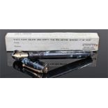 Mabie Todd & Co fountain pen, in black marble effect, with original box and paperwork