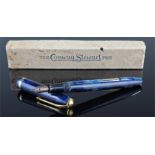 Conway Stewart fountain pen, blue marble effect, 14 carat gold nib, boxed with paperwork