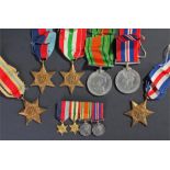 World War II medals, to include 1939-1945 Star, Italy Star, Africa Star, France & Germany Star,