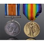 First War pair, Victory medal and War medal, 2997 GNR. Butterfield. R.A.