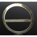 19th century circular brass protractor, by Davies, Leeds, the circular protractor with single