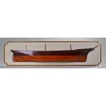 Large fine ship builders half block model of the "John Munro" the hull with faux grained effect,