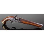 George III flintlock pistol, Kirkland & Co, with proof marks to the barrel and brass mounts,