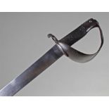 1858 Pattern Naval cutlass sword bayonet, the 68cm blade with impressed makers marks, with chequered