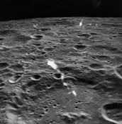 The Lunar Module’s approach to the possible Apollo 11 landing site, orbital landscapes seen from the