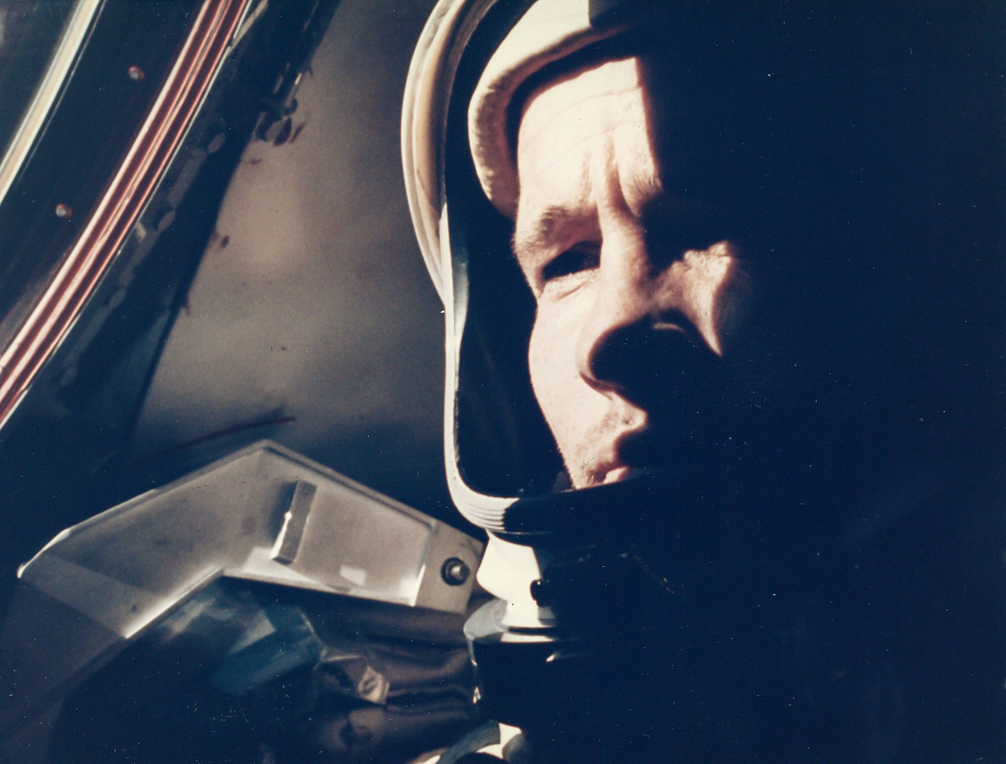 James McDivitt - Ed White in the pilot's seat of the capsule, the first in-flight portrait of an