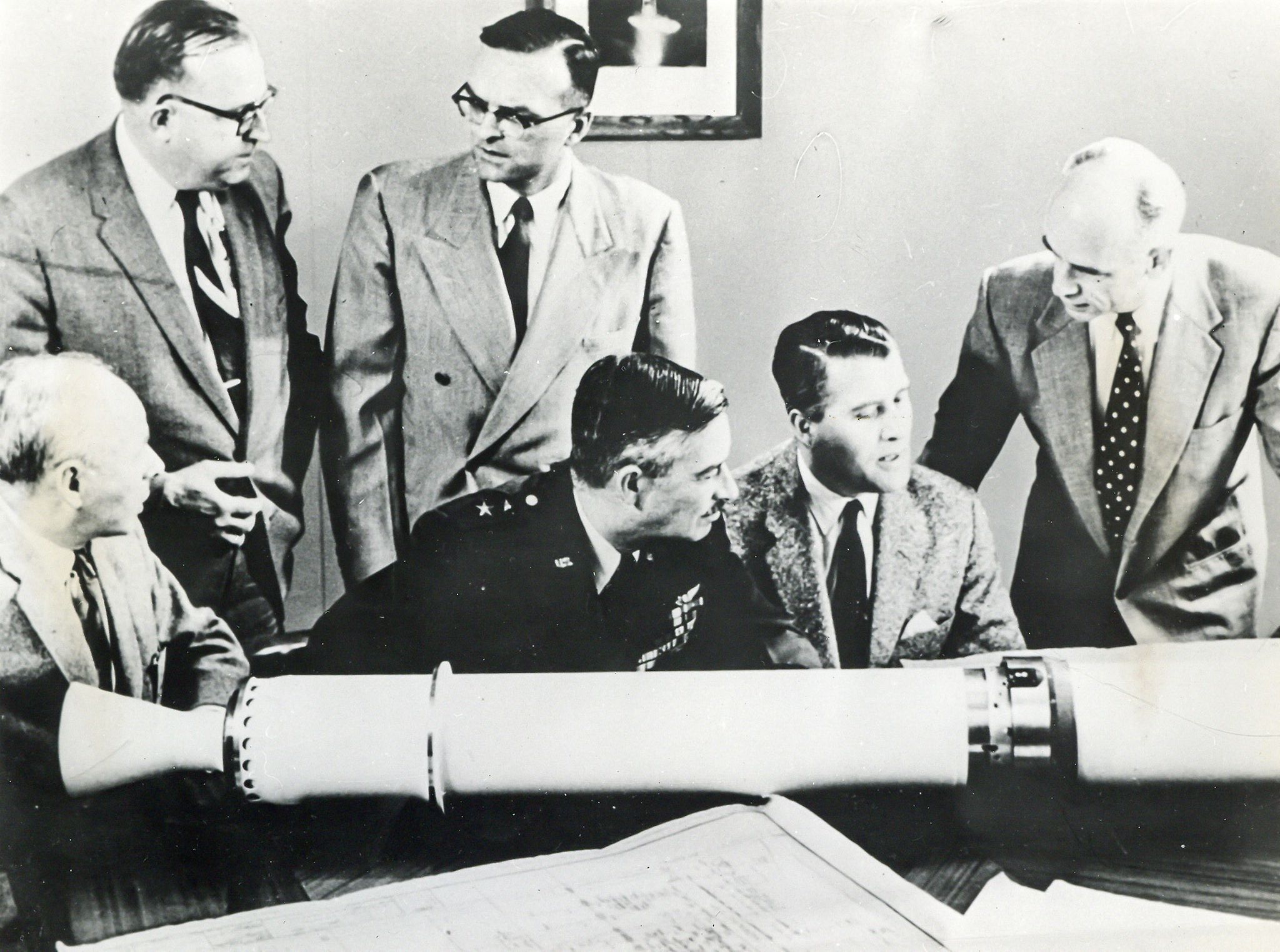 Wernher von Braun’s science team celebrates the success of Explorer1 and the discovery of the Van - Image 2 of 5