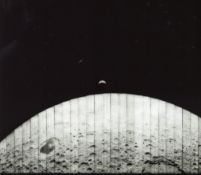 The second "Earth Moon" view, frame 117, Medium Resolution, Lunar Orbiter I, 25 August 1966