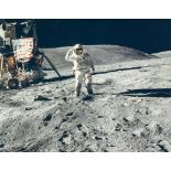John Young - Charles Duke salutes the American flag, EVA 1, Apollo 16, April 1972 Vintage