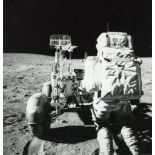 Charles Duke - John Young working at Plum Crater’s Station 1, Apollo 16, April 1972 Two vintage