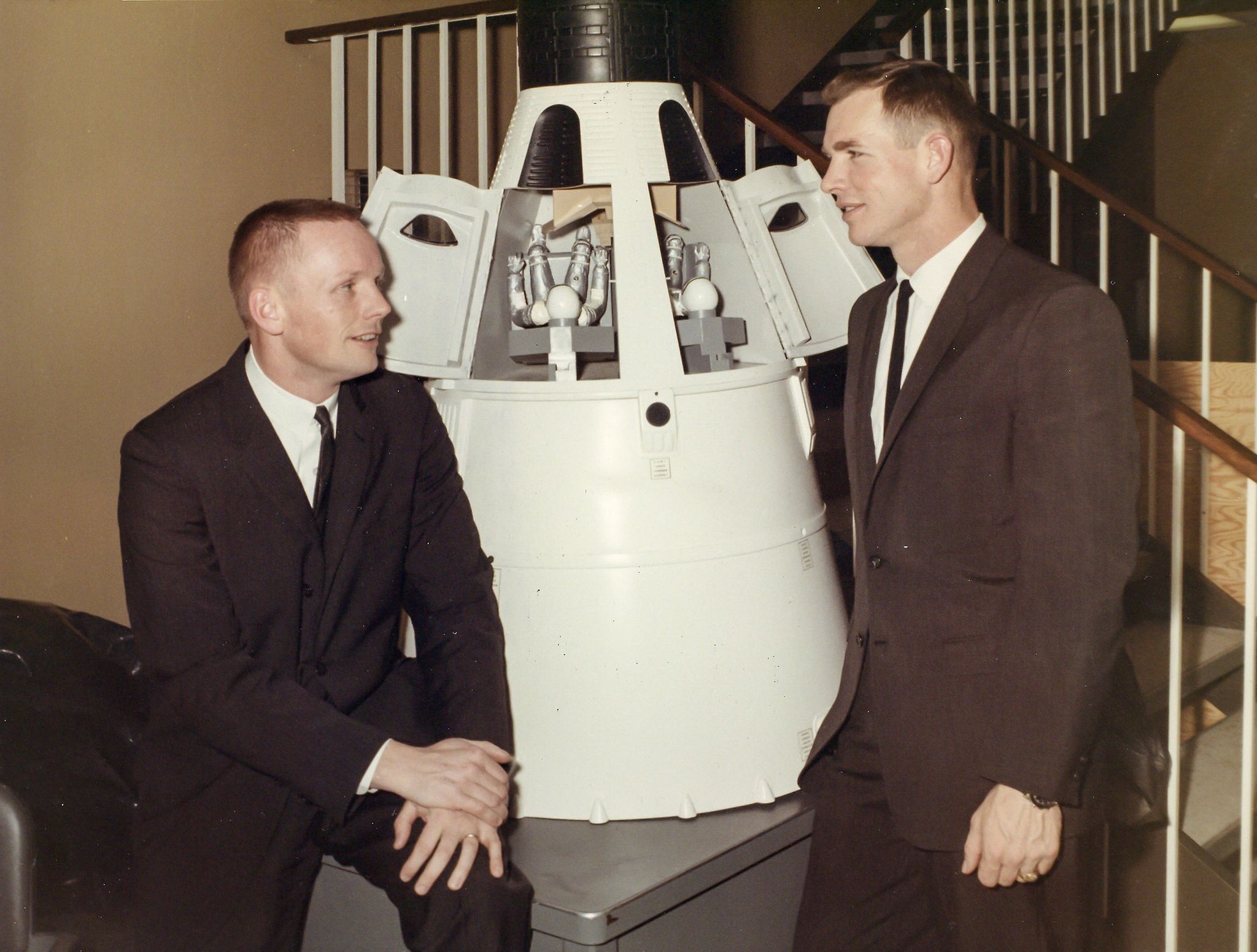 Portraits of astronauts Neil Armstrong and David Scott, the crew of Gemini 8, March 1966 Two vintage - Image 2 of 2