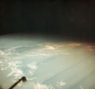 The terminator, the boundary between day and night on Earth, Apollo 9, March 1969 Vintage