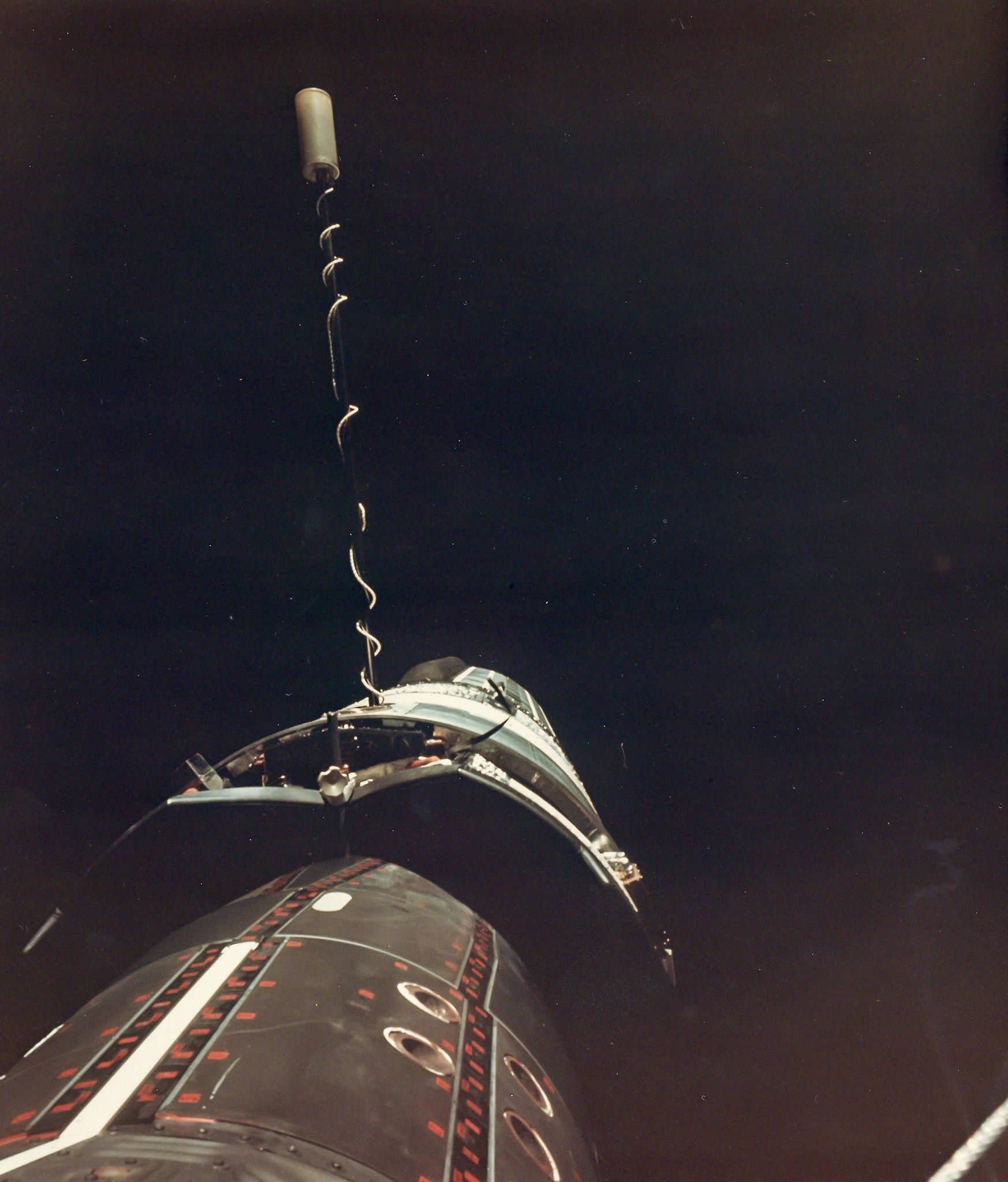 Richard Gordon - EVA photograph, Gemini 11 spacecraft docked with the Agena Target Vehicle,