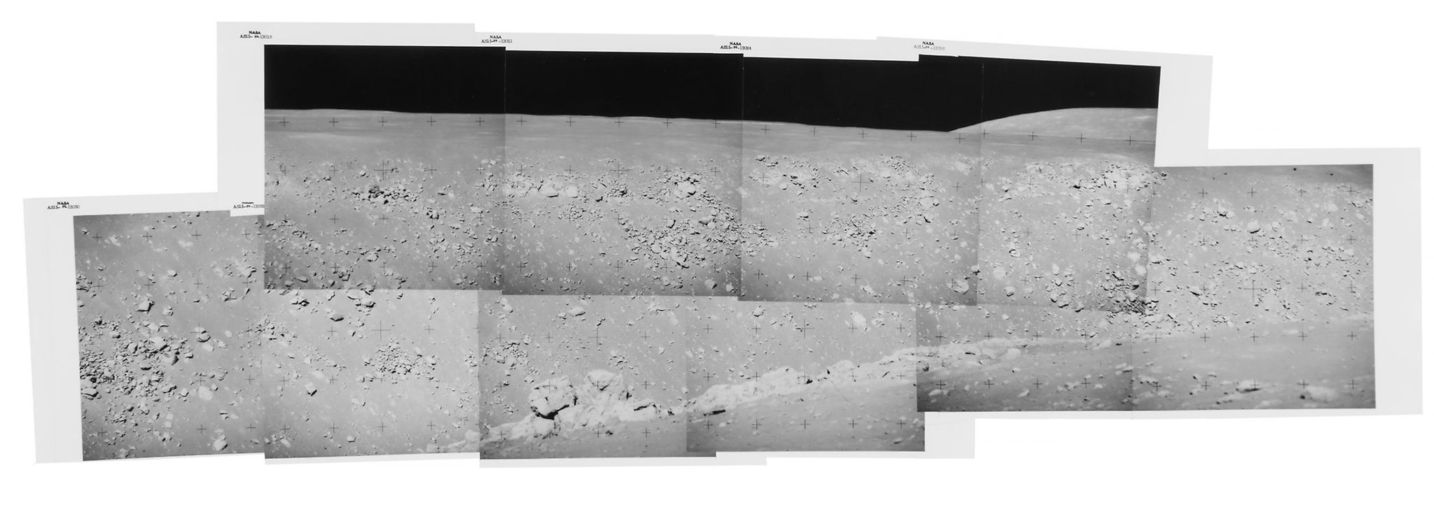 David Scott - Telephoto panorama of Hadley Rille canyon’s Far Wall, Station 9A, EVA 3, Apollo 15,