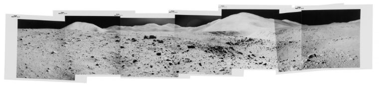 Panorama of Hadley Rille lunar canyon and the Apennine mountains, Station 10 Panorama of Hadley