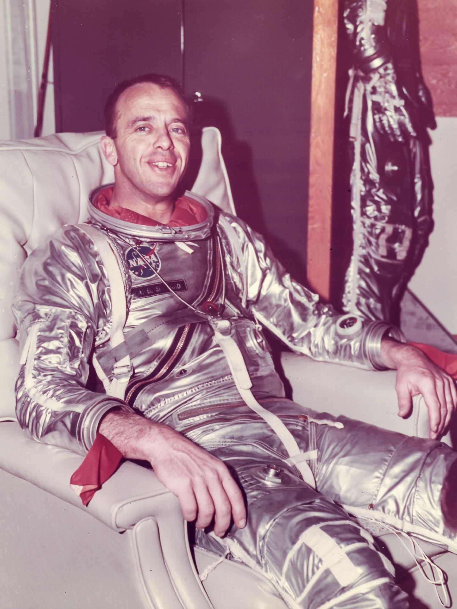 Portraits of Alan Shepard in his Mercury spacesuit and aboard Freedom 7 during America s first human - Image 2 of 2