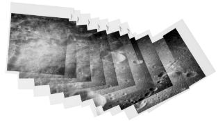 Telephoto panorama of the floor and western rim of Mendeleev Basin, Apollo 10, May 1969 Mosaic of