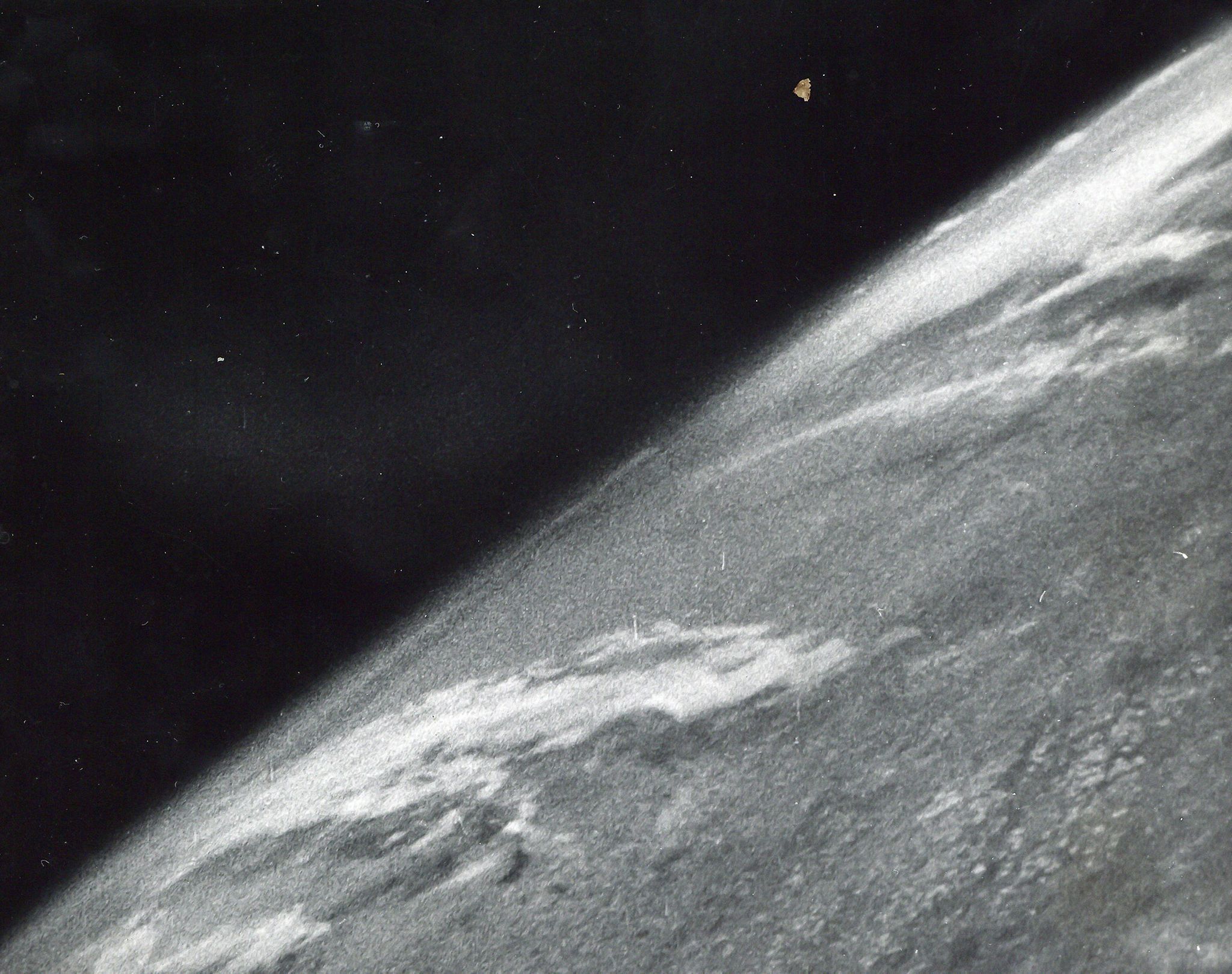 Clyde Holliday, - The first photograph from space, 24 october 1946 Vintage gelatin silver print,