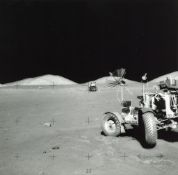 Eugene Cernan - The Lunar Rover at its final parking place, EVA 3, Apollo 17, December 1972