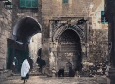 Photographer Unknown. Beirut, ca. 1940. Hand painted gelatin silver print on Agfa Brovira paper,