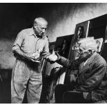 Lee Miller (1907-1977). Pablo Picasso and Georges Braque, 1954. Gelatin silver print on Agfa paper,
