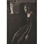 Clarence H. White (1871-1925) - Lady in Black with Statuette, 1908 Photogravure hinge mounted to