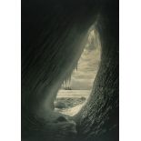 Herbert George Ponting (1871-1935) - Cavern in an Iceberg, ca. 1911 Gelatin silver print flush