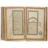 .- Al-Qar'ali [Ghuniyat Al-Mutamalli], 167ff Arabic manuscript in brown...  (Burhan Al-Din Ibrahim