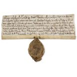 Charter, grant by Robert de Weteley to the Knights Hospitallers of the...  Charter, grant by