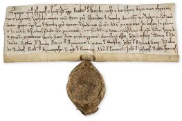 Charter, grant by Robert de Weteley to the Knights Hospitallers of the...  Charter, grant by