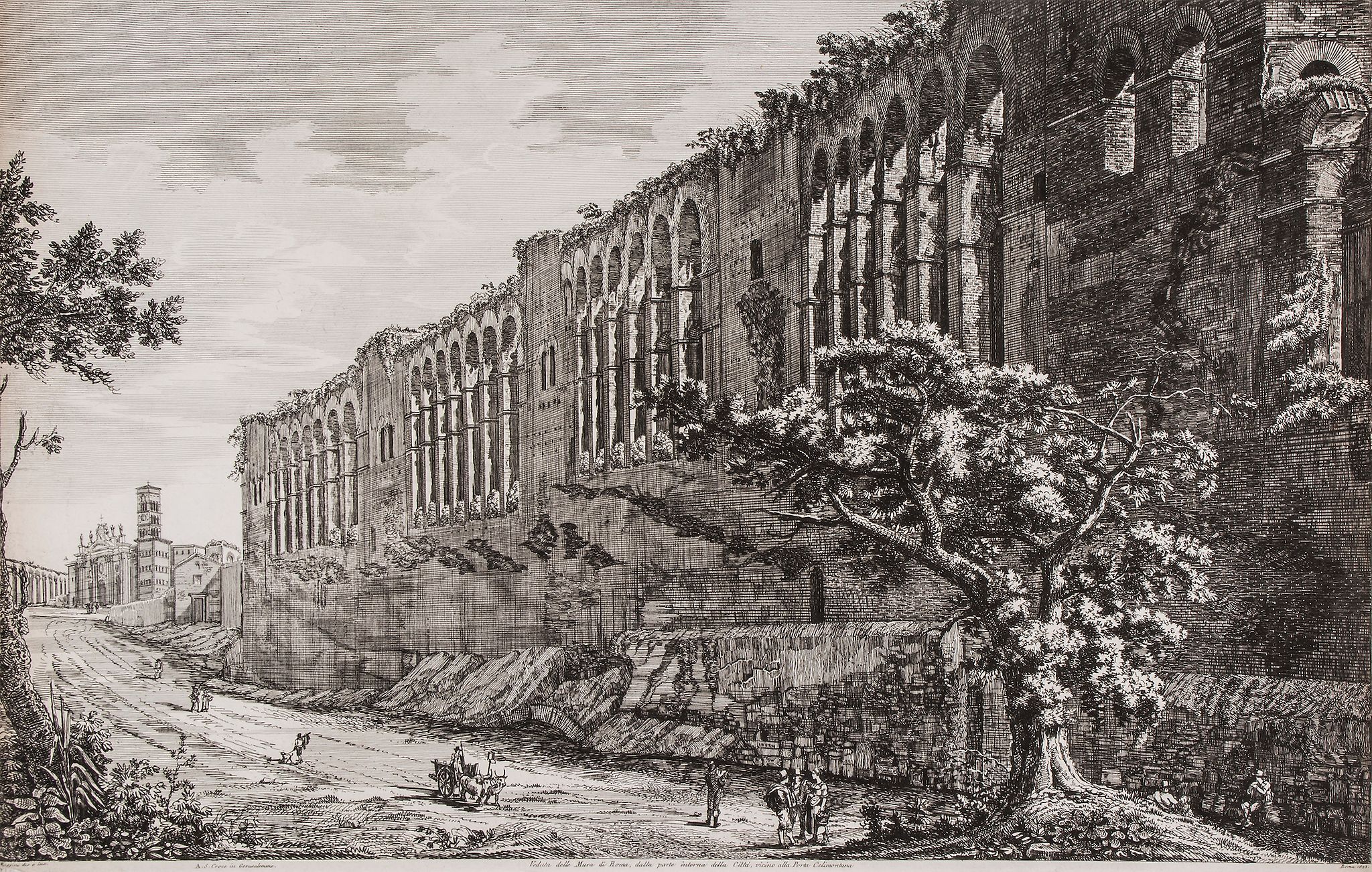 Piranesi (Giovanni Battista) - Ruine di Sepolcro antico posto dinanzi ad altre ruine d'un Acquedotto - Image 3 of 3