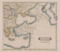 Lizars (W.H.) - Europe,  engraved map with original hand-colouring, in 4 sheets, unjoined, each c.
