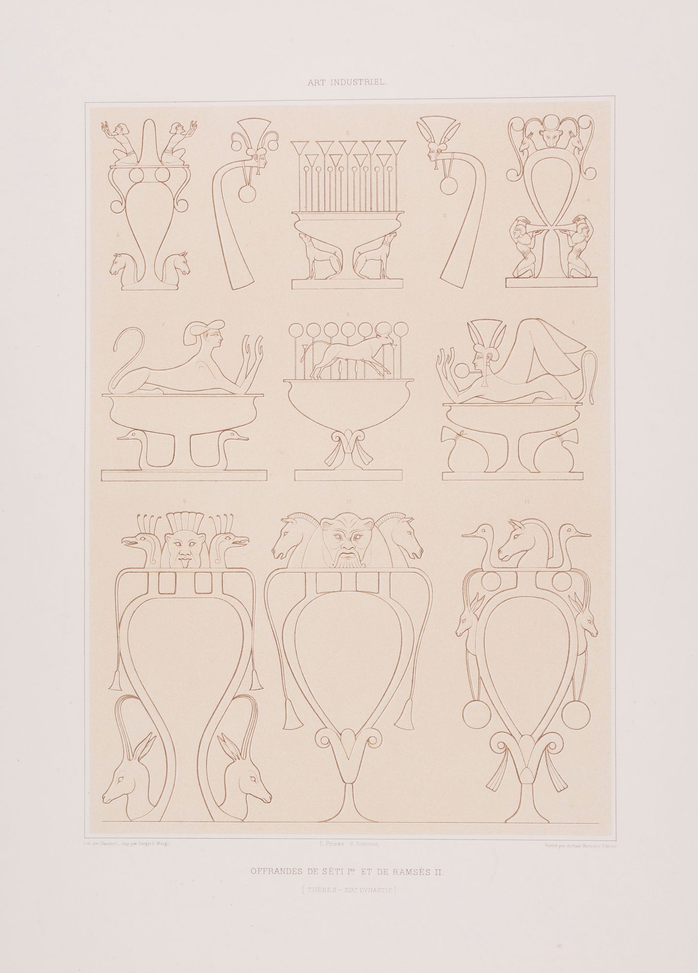 Prisse d'Avennes (Achille Constant T. Emile) - A group of 28 plates from L'Histoire de l'Art - Image 3 of 3