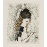 Laurencin (Marie) - La Chapeau sur les Yeux,  original colour etching, second state, executed for