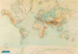 Philip (George, and Son Limited) - [the World on Mercator's Projection], raised relief wall map,
