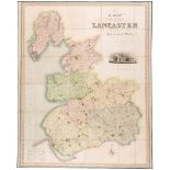 Lancashire.- Teasdale (Henry) - Map of Lancaster,  engraved map, hand-coloured, 1150mm x 1620mm.,