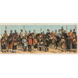 Simkin (Richard) - The Indian Native Army, panoramic military costume plate with key above and