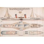 Naval Architecture.- - Paddle Steamer Designed at Clydebank Naval Architecture Class, a sheet of