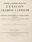 Freytag (Georg Wilhelm) - Lexicon Arabico-Latinum..., 4 vol.,   first edition  ,   old library stamp