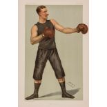 Ward (Sir Leslie Matthew) "Spy" - Hard Hitter, boxing caricature of Capt. Edgeworth Johnstone for