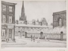 Laurence Stephen Lowry (1887-1976) - By St Philips Church, Salford offset lithograph, signed in
