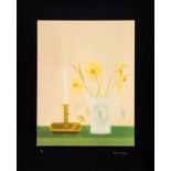 Craigie Aitchison (1926-2009) - Daffodils & Candlesticks screenprint in colours, 1998, signed in