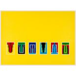 Robyn Denny (b.1930) - Six Miniatures - Yellow & Blue & Green three screenprints in colours, 1975,