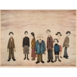 Laurence Stephen Lowry (1887-1976) - His Family offset lithograph printed in colours, signed in