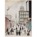 Laurence Stephen Lowry (1887-1976) - Mrs Swindell's Picture offset lithograph printed in colours,