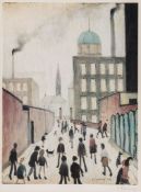 Laurence Stephen Lowry (1887-1976) - Mrs Swindell's Picture offset lithograph printed in colours,